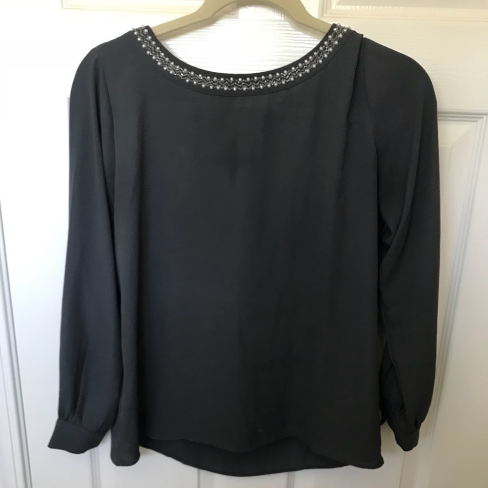 Loft Blouse with a beaded neckline